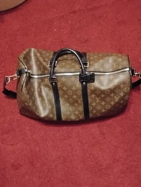 Louis Vuitton Monogram Canvas Duffel with Black Trim